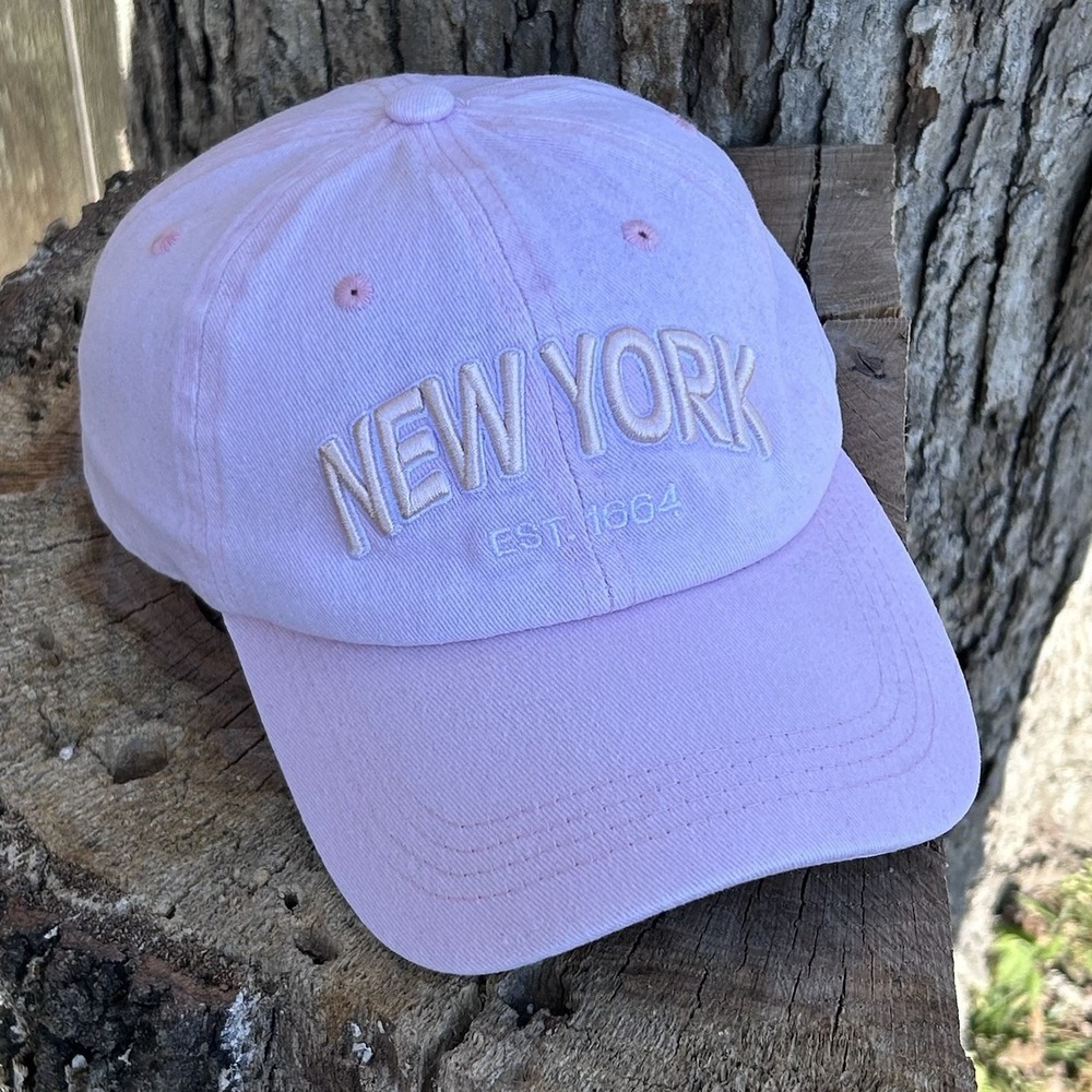 New York Est 1664 Pink Dad Hat Torkia Apparel Adjustable Cotton Baseball Cap